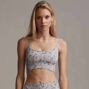 NWT VARLEY Womens Taupe Grey Snake Print Irene Bra Size XS